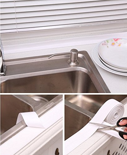 Lautechco 3.2M Kitchen Corner Line Waterproof Tape Affixed To Corner Mildew Moisture Mold Seams Protector Bumper Strip Waterproof (Gray)