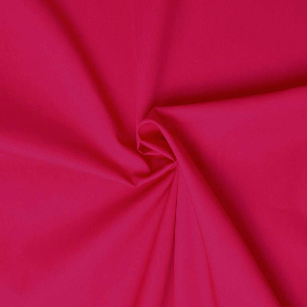 Cotton poplin Fabric - Sold by Fabric piece - Poplin Cotton Fabric Available in 11 Colours (3m x 1m46, Fuchsia) — image 1