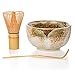 Tealyra - Matcha - Start Up Kit - 3 items - Matcha Green Tea Gift Set - Japanese Made Beige Bowl - Bamboo Whisk and Scoop - Gift Box