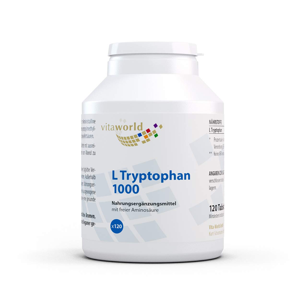 L-Triptófano 1000mg 120 Tabletas Vegetales Vita World ...