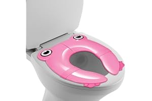 HOMEIFY Portable Potty Training Seat with Unicorn Theme Training Chart for Girls, Non-Slip Grip Foldable Toilet Seat for Toddler, Toilet Training Seat Fits Round & Oval Toilets Home & Travel use, Bag Included