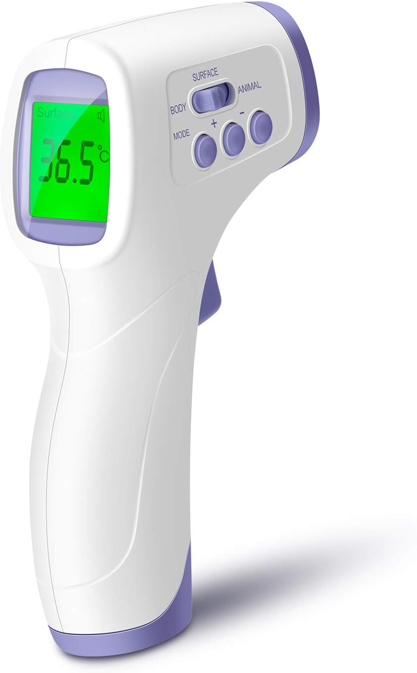 Infrared Forehead Thermometer, Quick and Accurate Digital Thermometer for Baby Adults Pet or Object Surface, Safe and Hygienic with FDA Approved