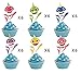 36 pieces Shark Cupcake Toppers Shark Theme Party Supplies- Shark Family Baby Shower Baby Party Decoration
