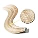 Tape in Human Hair Extension Ash Blonde Mixed Bleach Blonde (#18/613) 18’’Long Straight Human Hair 100% Remy Hair Bonding Double Sided Tape Seamless Skin Weft Hair 20pcs/50g + 10pcs Free Tapes