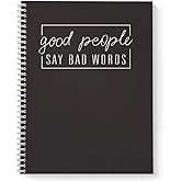 Gotcha Covered Notebooks Softcover Bad Words 8.5" x 11" Funny Spiral Notebook/Journal, 120 College Ruled Pages, Durable Gloss Laminated Cover, White Wire-o Spiral. Made in the USA