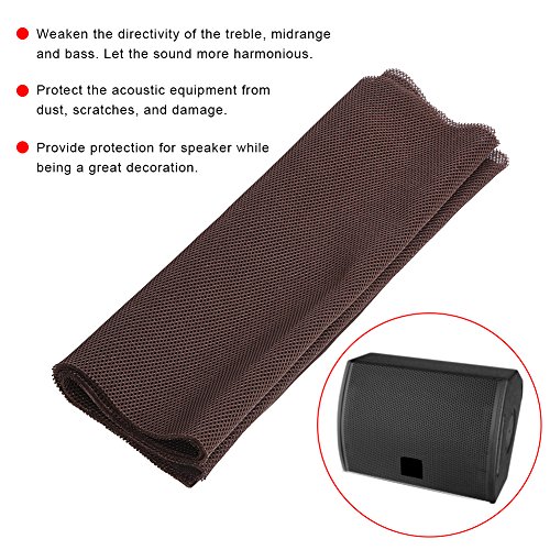 Richer-R Speaker Grill Cloth, 1.4m x 0.5m Fabric Dustproof Protective Cloth Cover Stereo Audio Speaker Mesh Grill Cloth Black/Brown/Gray(Brown) - Thumbnail 2