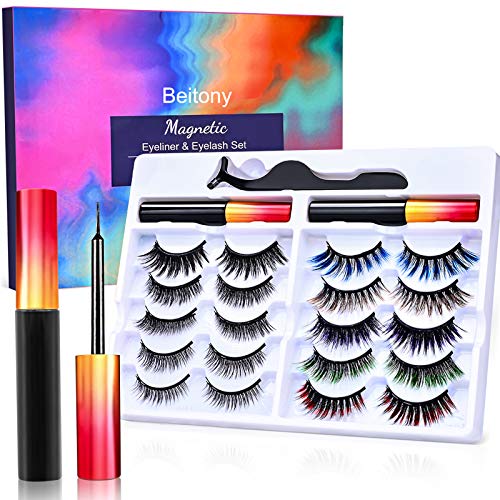Eyeliner and Lashes Kit, 2021 Upgraded Eyelashes with
