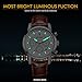 HOWK Men's Chronograph Quartz Watches with Date Analog White Luminous Dial and Brown Leather Band
