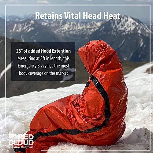 Emergency Sleeping Bag Thermal Bivy Sack with Hood Extension Upgrade