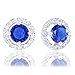 18k Gold Plated Illusion Solitaire Cubic Zirconia Halo Stud Earrings (2.25 carats)