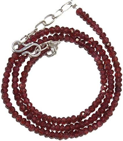 49 Carat 16" 3 to 3 mm Fabulous Natural Faceted Garnet Beads Necklace 5A1Z0
