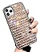 KERZZIL Compatible with iPhone 11 Pro Max Case, Handmade Glitter Shiny Diamond Bling Rhinestone Case for Girls and Women, Protective TPU Cover Cases(Rose Gold)