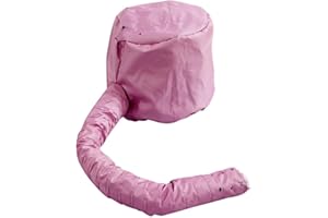 WINVIN Portable Soft Bonnet Hood Hair Blow Dryer Attachment - Adjustable Hooded Dryer, Portable Hair Salon Heat Cap for Drying,Styling,Curling and Deep Conditioning, Speeds Up Drying Time at Home (Pink)