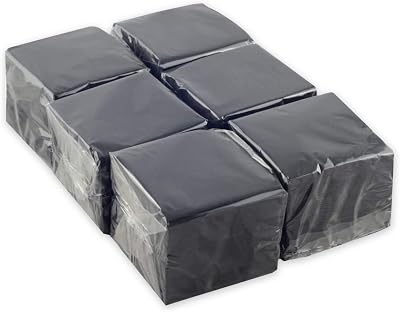 Hostelnovo Black Napkins Pack 600 Black Disposable 10x10 cm 20x20 cm