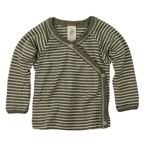 Engel 70% Organic Wool 30% Silk Baby Shirt Long Sleeve With Side Snaps