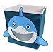 Clever Creations Cute Shark Collapsible Toy Storage Organizer, Sturdy Toy Box Folding Cube for Kids, Perfect for Organizing Books, Toys, Clothes and Shoes