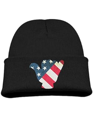 American Flag Loose Hand Girls Warm Hat Lovely Cotton Cap Beanies