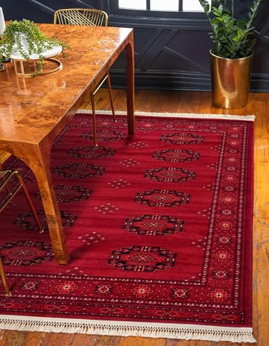 Unique Loom Tekke Collection Area Rug - Khabour (10' x 13' 1" Rectangle Red/Black)