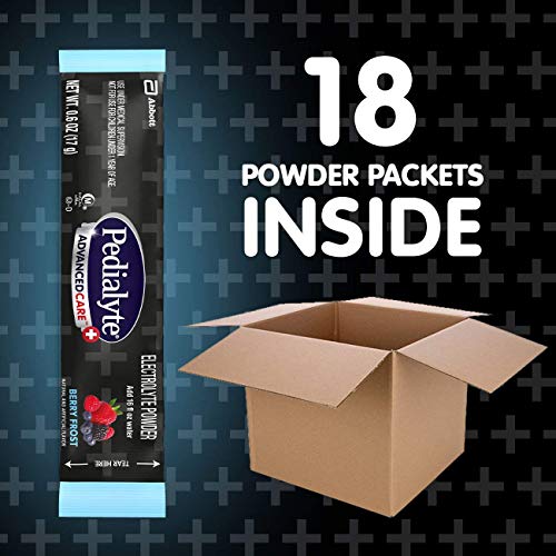 PEDIALYTE ADVANCEDCARE PLUS ELECTROLYTE POWDER, WITH 33% MORE ELECTROLYTES AND PREACTIV PREBIOTICS, BERRY FROST, HYDRATION DRINK POWDER PACKETS, 0.6 OZ, 6 COUNT