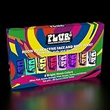 Neon Face and Body Paint Set of (8) .50oz Tubes UV Blacklight Reactive- Water-based Fluorescent Glow Black Light