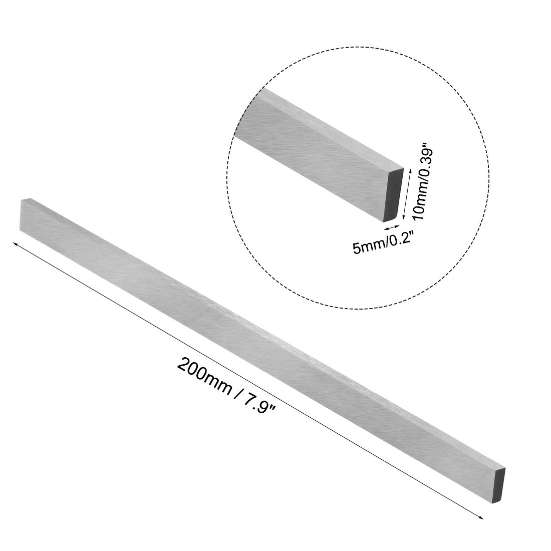 sourcing map HSS Lathe Tool Bit 5mm x 10mm x 200mm, Square Lathe Turning Tool Blanks - Image 3