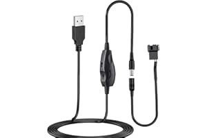 Delinx 12V Fan Speed Controller, Fan Power Adapter,USB 5V Step UP Boost to DC 12V Adapter, 5-12V Adjustable, with 3/4 Pin Fan Connector Cable, 4.8ft Length