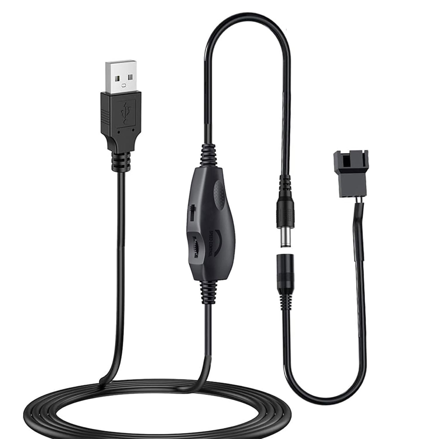 Photo 1 of Delinx 12V Fan Speed Controller, Fan Power Adapter,USB 5V Step UP Boost to DC 12V Adapter, 5-12V Adjustable, with 3/4 Pin Fan Connector Cable, 4.8ft Length