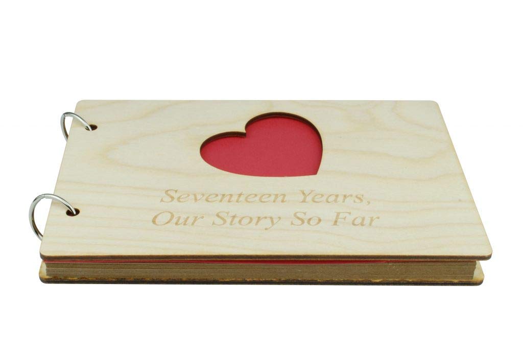 17 Year Anniversary Wooden Scrapbook – Perfect for your Wife or Girlfriend