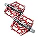 Pair Bicycle Pedal,GEEDIAR Aluminum Alloy Mountain Bike Pedal Super Light Stable Plate (Red) with Free Bike Underwear