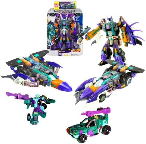 Hasbro Year 2004 Transformers Cybertron Series Leader Class 11 Inch Tall Electronic Robot Action Figure Bonus Value Set - Decepticon MEGATRON with Lights and Sounds, Hidden Missile Rack with 2 Missiles and Earth Planet Cyber Key (Vehicle Mode: Cybertron Race Car and Fighter Jet) Plus Bonus Scout Class HARDTOP (Vehicle Mode: All Terrain Vehicle)