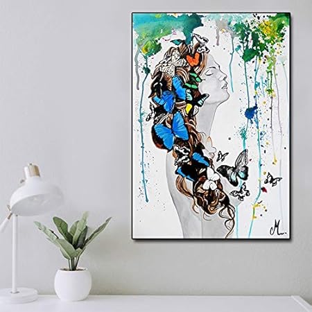 Amazon Co Jp アートパネル ビューティーウーマンヴィンテージアートポスタープリントキャンバスプリント家の装飾壁の写真プリント40 60cm木製フレーム ホーム キッチン