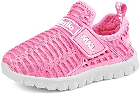 Boys and Girls Water Shoes Breathable Mesh Slip-on Sneakers for Running Walking Pool Beach (Toddler/Little Kid/Big Kid),TZ0018,pink,33