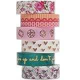 Washi Tape Set (Extra Long 32ft) Premium Collection Decorative Masking Tape For Creative DIY Crafts, Planners, Scrapbooking & Gift Wrapping | Patterned Stick Tapes Suitable For Kids & Adults