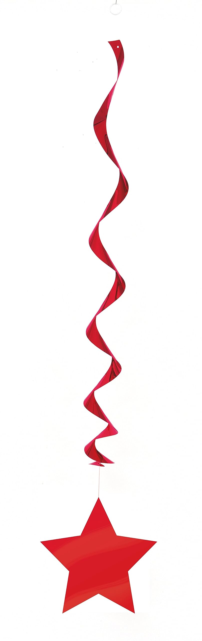 Ruby Red Solid Hanging Swirl Decorations (66cm) Pack of 3 - Elegant Hanging Décor for Parties & Events
