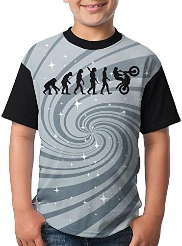 WRREL9Q Summer Teenager Boys Short Sleeve T Shirts Evolution Motocross Youth Short-Sleeved Tee