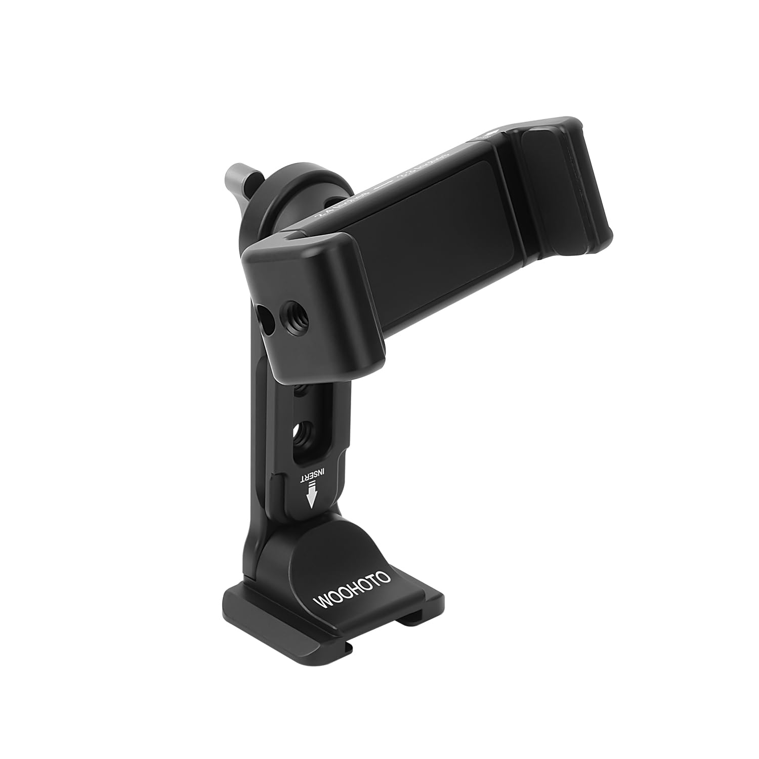 Metal Phone Tripod Mount with Cold Shoe,Woohoto 360 Phone Tripod Holder Adapter,Desktop Cell Phone Stand, Compatible with iPhone 12 Tripod Mount Sumsung Smartphone, Video Live Streaming Rig