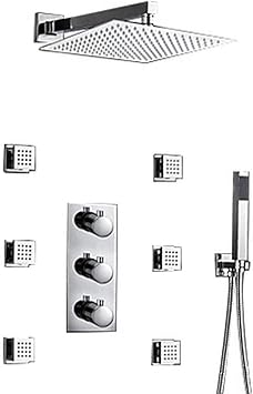 Lightinthebox 12inch Thermostatic Wall Mount Shower Faucet Three