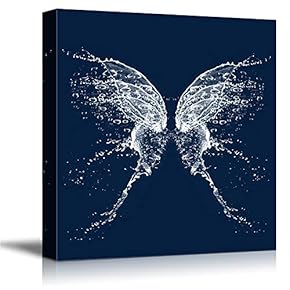 Canvas Wall Art Dynamic Water Splash Butterfly Canvas Prints Home Artwork Decoration for Living Room,Bedroom - 12x12 inches