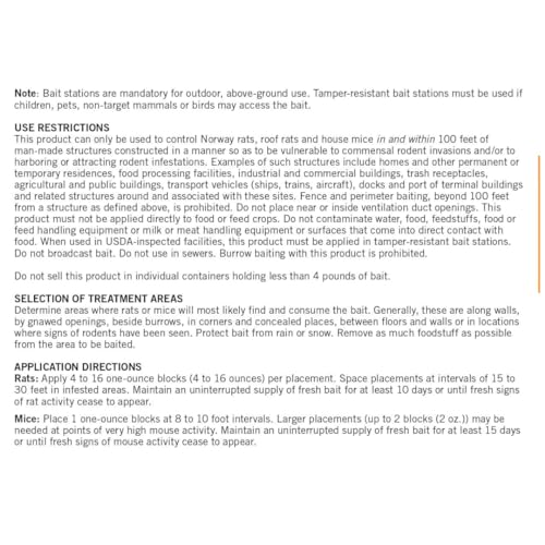 JT Eaton 704PN Bait Block Anticoagulant Rodenticide, Peanut Butter