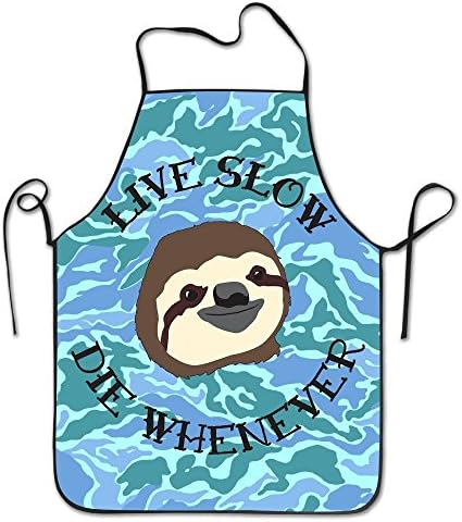 Life In The Slow Sloth2Unisex Waterproof Durable Comfortable Easy Care Kitchen Cooking Pattern Colorful Anti-oilaprons Cheap