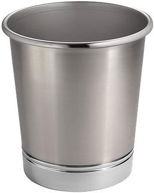 iDesign York Metal Wastebasket, Trash Can for Bathroom, Kitchen, Office