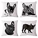 MHB Decorative Animals French Bulldog Cotton Linen Throw Pillow Covers 18 x18 Inch (Pack of 4 Pieces)
