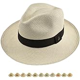 Genuine Panama Hat - Customizable Band Color - Classic Summer Fedora - Toquilla Straw - Handwoven in Ecuador by Ecua-Andino