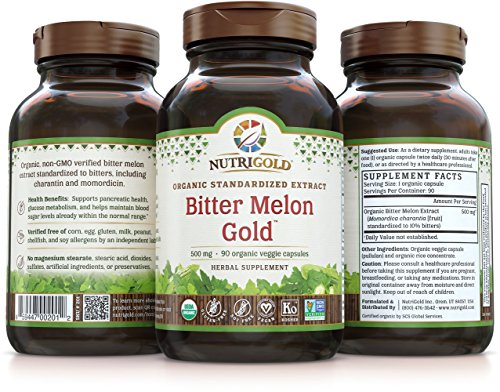 Nutrigold Organic Bitter Melon Gold, 500 Mg, 90 Organic Capsules - Thumbnail 2