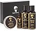 Beard Grooming & Trimming Kit for Men Care - Beard Brush, Beard Comb, Unscented Beard Oil Leave in Conditioner, Mustache & Beard Balm Butter Wax Growth, Styling Scissors - Stocking Stuffers Gift set