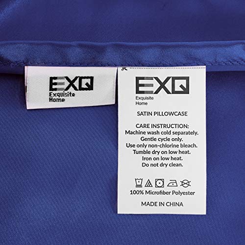 EXQ Home Satin Body Pillow Cover Navy Blue, Super Soft Silky Body