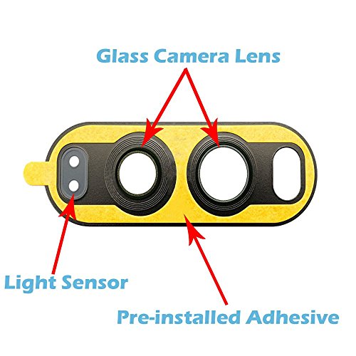 OmniRepairs Rear Facing Glass Camera Lens Replacement Compatible for LG V20 Model (H910, H915, H990, LS997, US996, VS995, F800L) with Adhesive and Repair Toolkit (Gray)