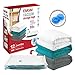 EMGM Vacuum Storage Bags 12 Pack Jumbo Reusable Space Saver Bags - Save 85% More Storage Space, Double Zip Seal & Leak Valve - for Bedding, Pillows, Clothes Bags 40X30 Inch Storage Bags Organizers