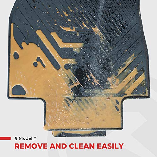 BougeRV for Tesla Model Y Floor Mats, AllWeather Floor Mats Carpet Set