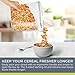 Simple Gourmet Cereal Container, 2 Piece Cereal Storage Containers with Airtight, 4 Side-Locking Lid. BPA Free Plastic Perfect for Food Storage or as a Cereal Dispenser